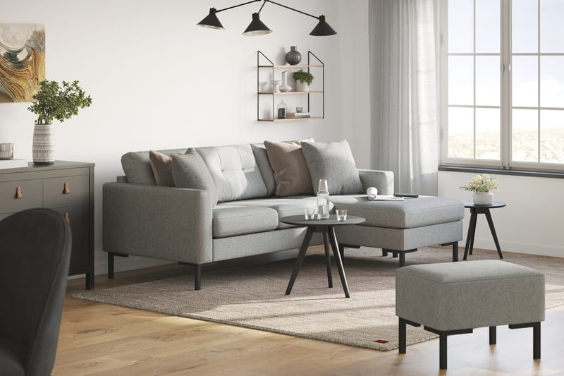 Frillestad 3-sits Högervänd L-formad Divansoffa i Tyg - Grå - Möbler - Vardagsrum - Soffor - Divansoffa & schäslong