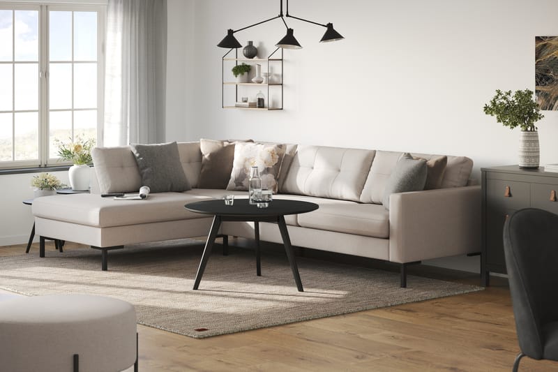 Frillestad 4-sits Vänstervänd L-formad Schäslongsoffa i Tyg - Beige - Möbler - Vardagsrum - Soffor - Divansoffa & schäslong