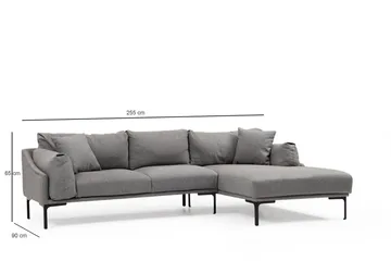 Glenure Soffa m. Divan 4-sits - Grå - Möbler - Vardagsrum - Soffor - Divansoffa & schäslong