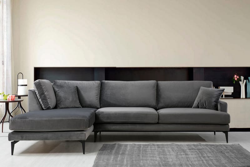 GRONSETH Hörnsoffa med Divan Vänster Svart - Möbler - Vardagsrum - Soffor - Divansoffa & schäslong