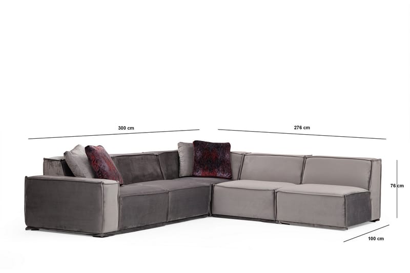 Heddon Soffa m. Divan 6-sits Grå - Möbler - Vardagsrum - Soffor - Hörnsoffor