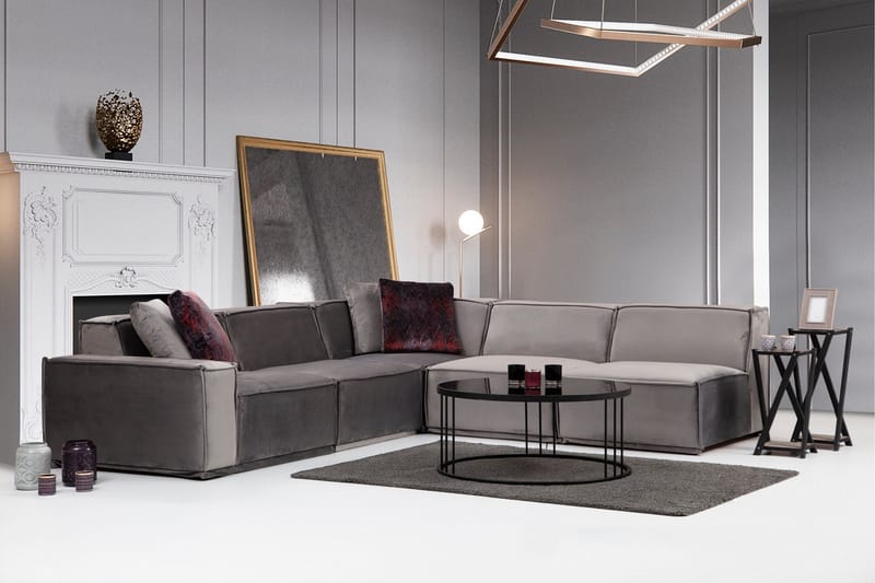 Heddon Soffa m. Divan 6-sits Grå - Möbler - Vardagsrum - Soffor - Hörnsoffor