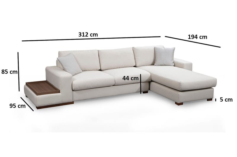 Huelva Divansoffa - Beige - Möbler - Vardagsrum - Soffor - Divansoffa & schäslong