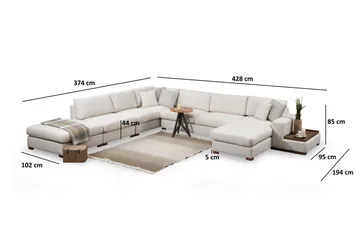 Huelva Divansoffa - Beige - Möbler - Vardagsrum - Soffor - Hörnsoffor