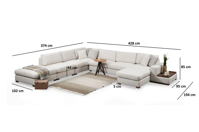 Huelva Divansoffa - Beige - Möbler - Vardagsrum - Soffor - Divansoffa & schäslong