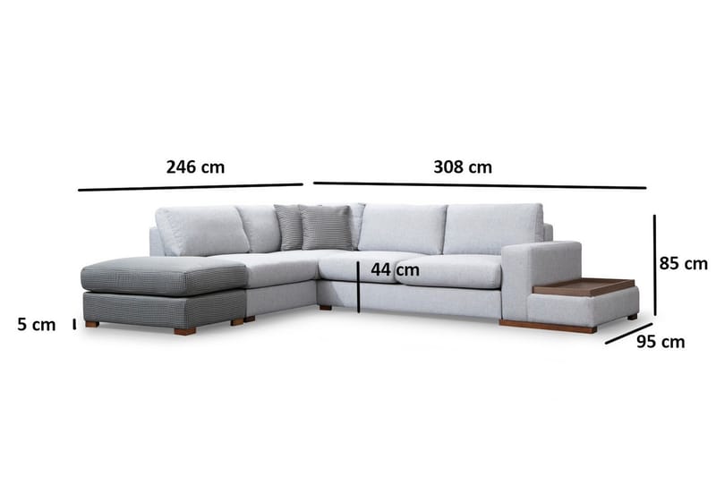 Huelva Divansoffa - Grå - Möbler - Vardagsrum - Soffor - Divansoffa & schäslong