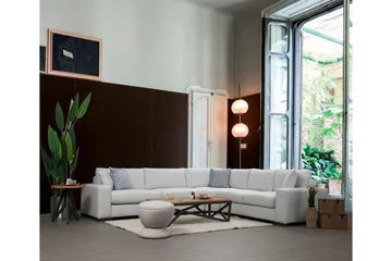 Huelva Högervänd L-formad Hörnsoffa 322 cm i Tyg med Breda Armstöd - Beige - Möbler - Vardagsrum - Soffor - Hörnsoffor