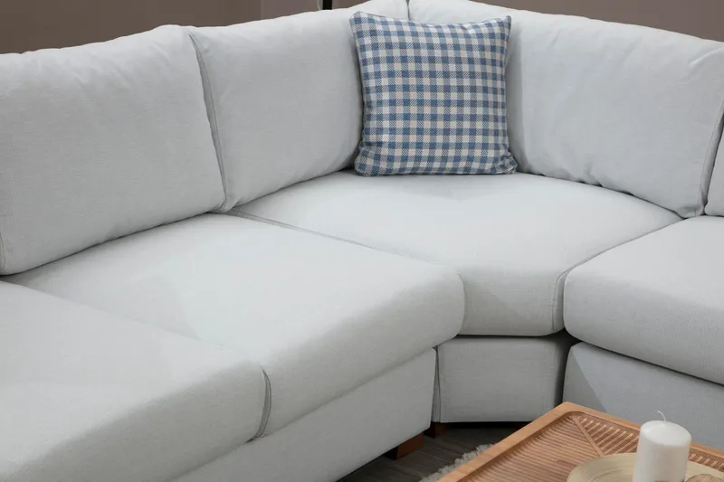 Huelva Högervänd L-formad Hörnsoffa 322 cm i Tyg med Breda Armstöd - Beige - Möbler - Vardagsrum - Soffor - Hörnsoffor