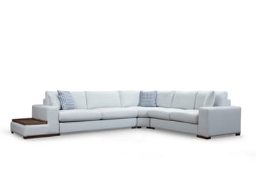 Huelva Vänstervänd L-formad Hörnsoffa 363 cm i Tyg med Sidobord - Beige - Möbler - Vardagsrum - Soffor - Hörnsoffor