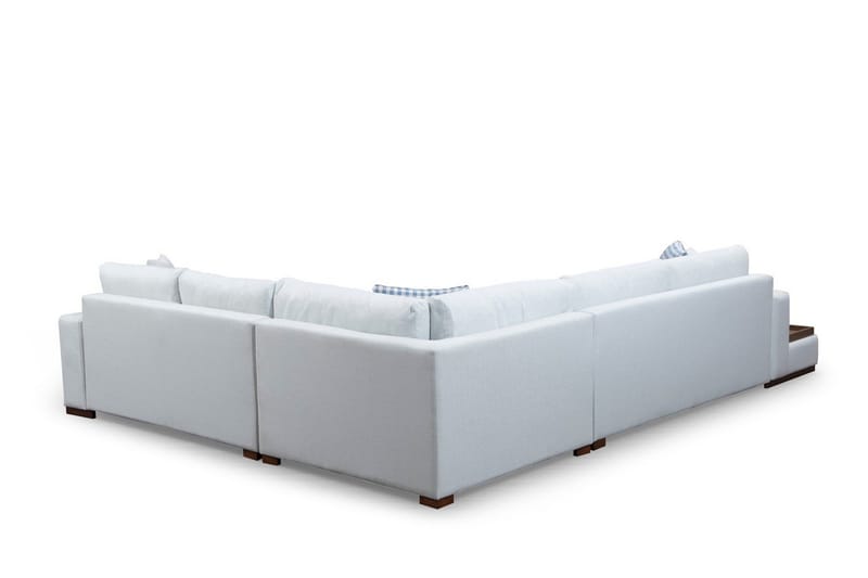 Huelva Vänstervänd L-formad Hörnsoffa 363 cm i Tyg med Sidobord - Beige - Möbler - Vardagsrum - Soffor - Hörnsoffor