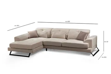 Jaraad Divansoffa Höger - Beige/Svart - Möbler - Vardagsrum - Soffor - Divansoffa & schäslong