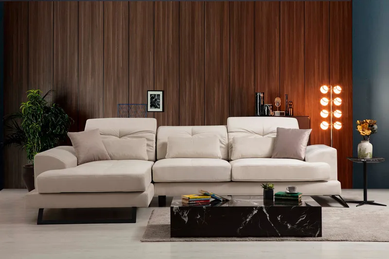 Jaraad Divansoffa Höger - Beige/Svart - Möbler - Vardagsrum - Soffor - Divansoffa & schäslong