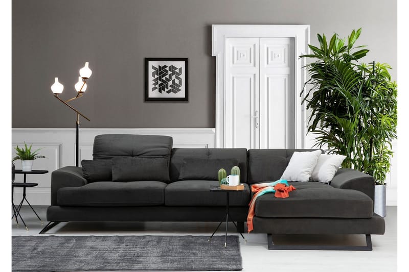 Jaraad Hörnsoffa med Divan Höger - Svart - Möbler - Vardagsrum - Soffor - Divansoffa & schäslong