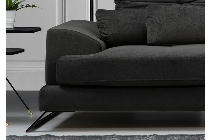 Jaraad Hörnsoffa med Divan Höger - Svart - Möbler - Vardagsrum - Soffor - Divansoffa & schäslong