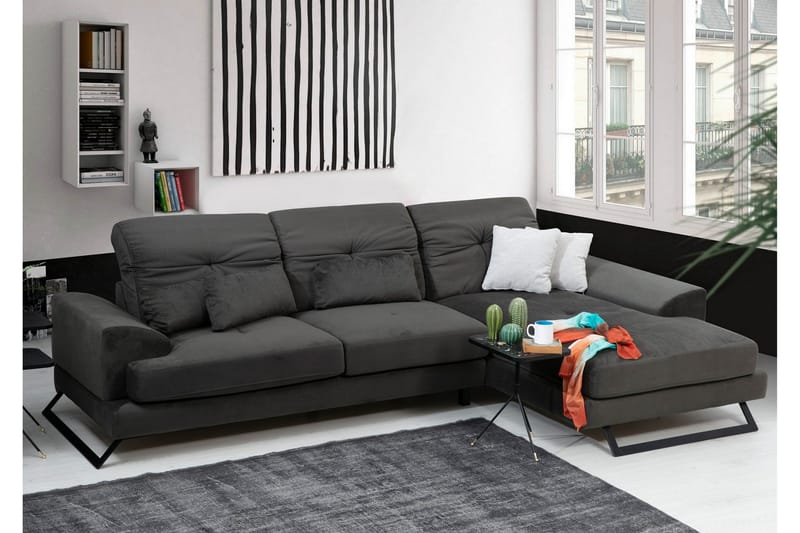 Jaraad Hörnsoffa med Divan Höger - Svart - Möbler - Vardagsrum - Soffor - Divansoffa & schäslong