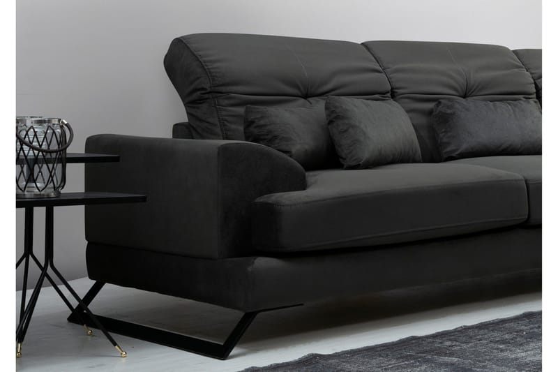 Jaraad Hörnsoffa med Divan Höger - Svart - Möbler - Vardagsrum - Soffor - Divansoffa & schäslong