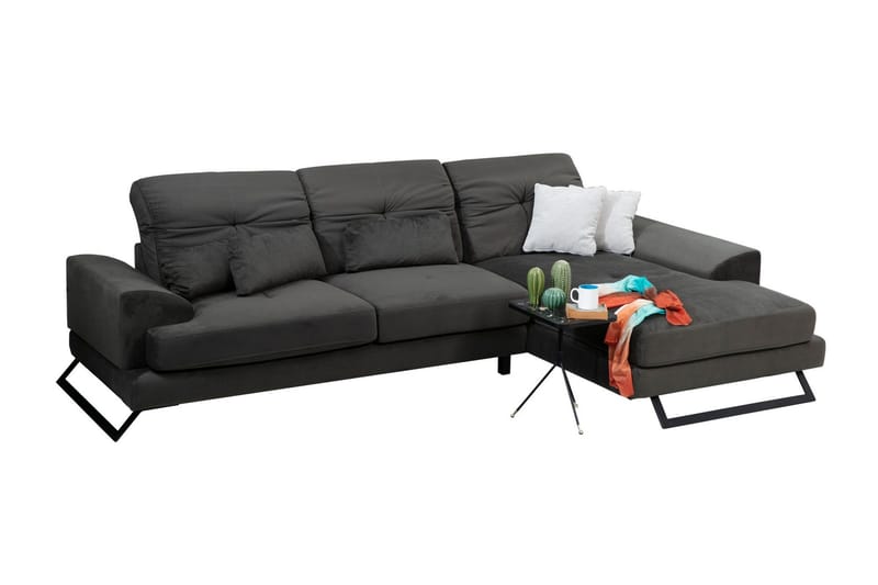 Jaraad Hörnsoffa med Divan Höger - Svart - M öbler - Vardagsrum - Soffor - Divansoffa & schäslong