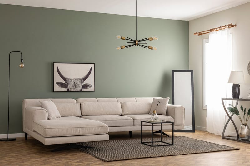 Jivago Divansoffa Vänster - Beige/Svart - Möbler - Vardagsrum - Soffor - Divansoffa & schäslong