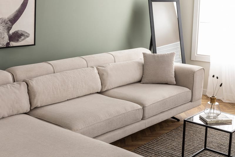 Jivago Divansoffa Vänster - Beige/Svart - Möbler - Vardagsrum - Soffor - Divansoffa & schäslong