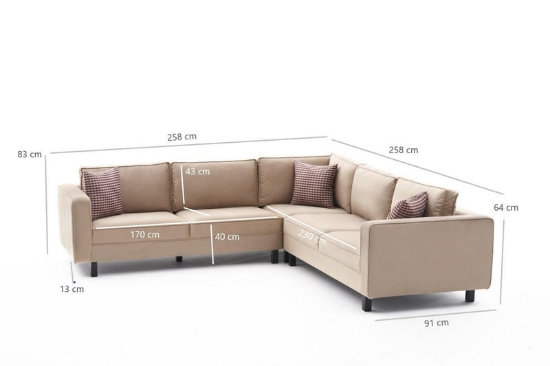 Kaletea Soffa m. Divan 4-sits - Beige - Möbler - Vardagsrum - Soffor - Hörnsoffor