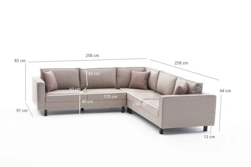 Kaletea Soffa m. Divan 4-sits - Cream - Möbler - Vardagsrum - Soffor - Hörnsoffor