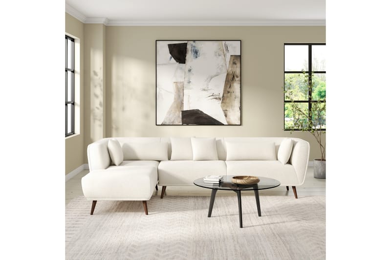 KRISTAN Soffa m. Divan 4-sits Vit - Möbler - Vardagsrum - Soffor - Divansoffa & schäslong