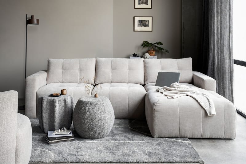 LASKOWO 3-Sits Soffa Höger Sand - Möbler - Vardagsrum - Soffor - Divansoffa & schäslong