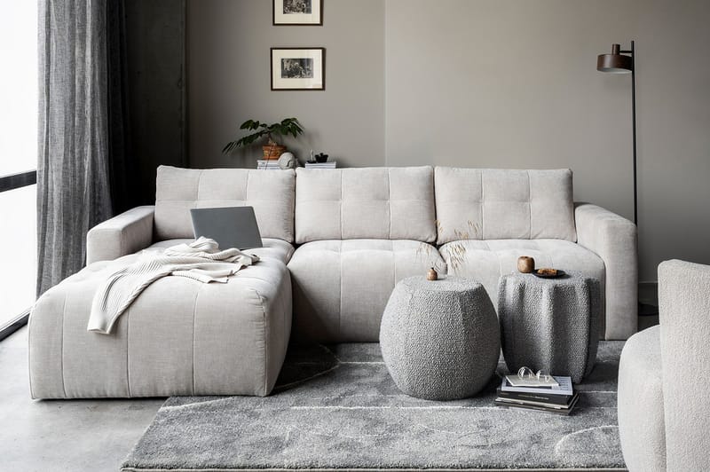 LASKOWO 3-Sits Soffa Vänster Sand - Möbler - Vardagsrum - Soffor - Divansoffa & schäslong