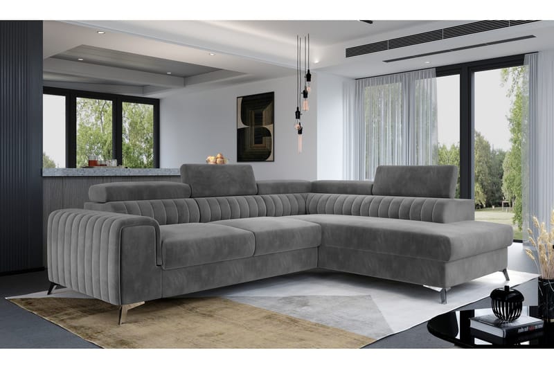 Laurece Schäslongsoffa Höger - Grå - Möbler - Vardagsrum - Bäddsoffor