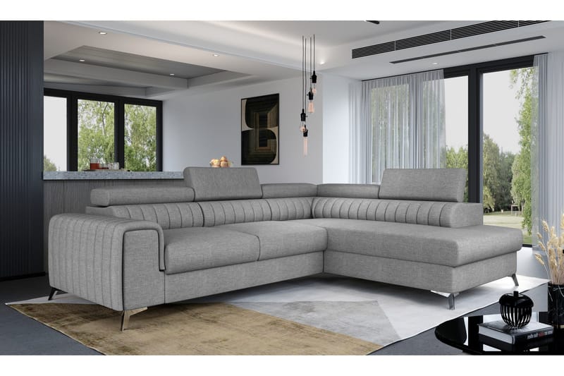Laurece Schäslongsoffa Höger, Ljusgrå