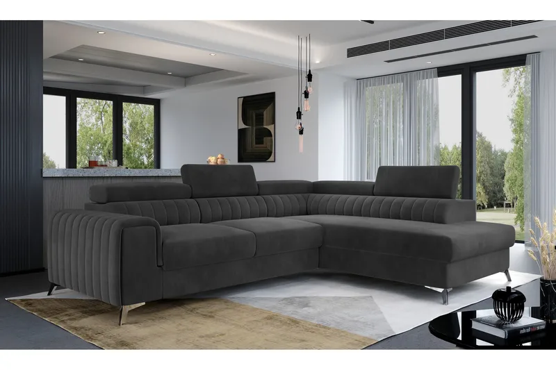 Laurece Schäslongsoffa Höger - Mörkgrå - Möbler - Vardagsrum - Soffor - Divansoffa & schäslong