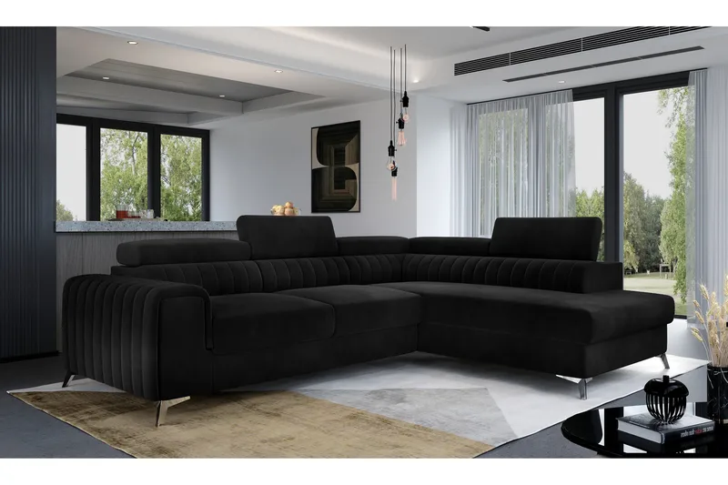 Laurece Schäslongsoffa Höger - Svart - Möbler - Vardagsrum - Soffor - Divansoffa & schäslong