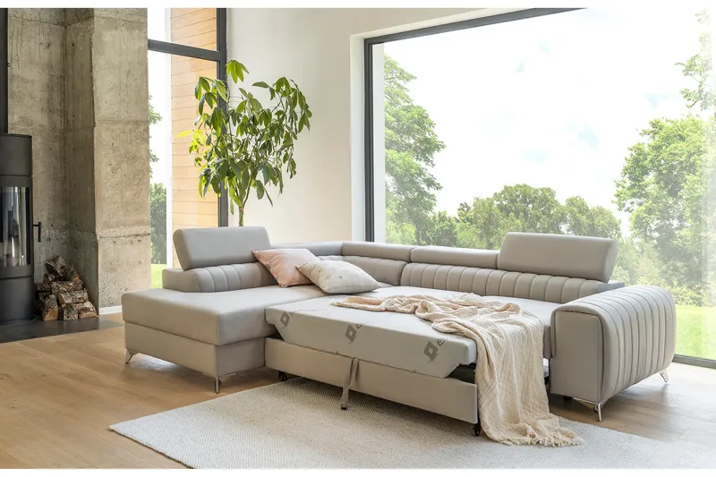 Laurece Schäslongsoffa Vänster - Beige - Möbler - Vardagsrum - Bäddsoffor