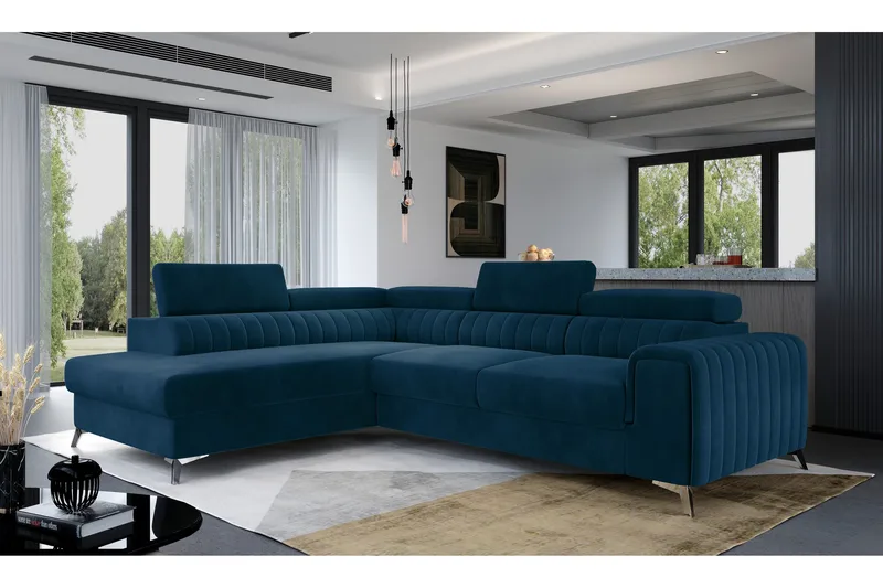 Laurece Schäslongsoffa Vänster - Blå - Möbler - Vardagsrum - Soffor - Divansoffa & schäslong