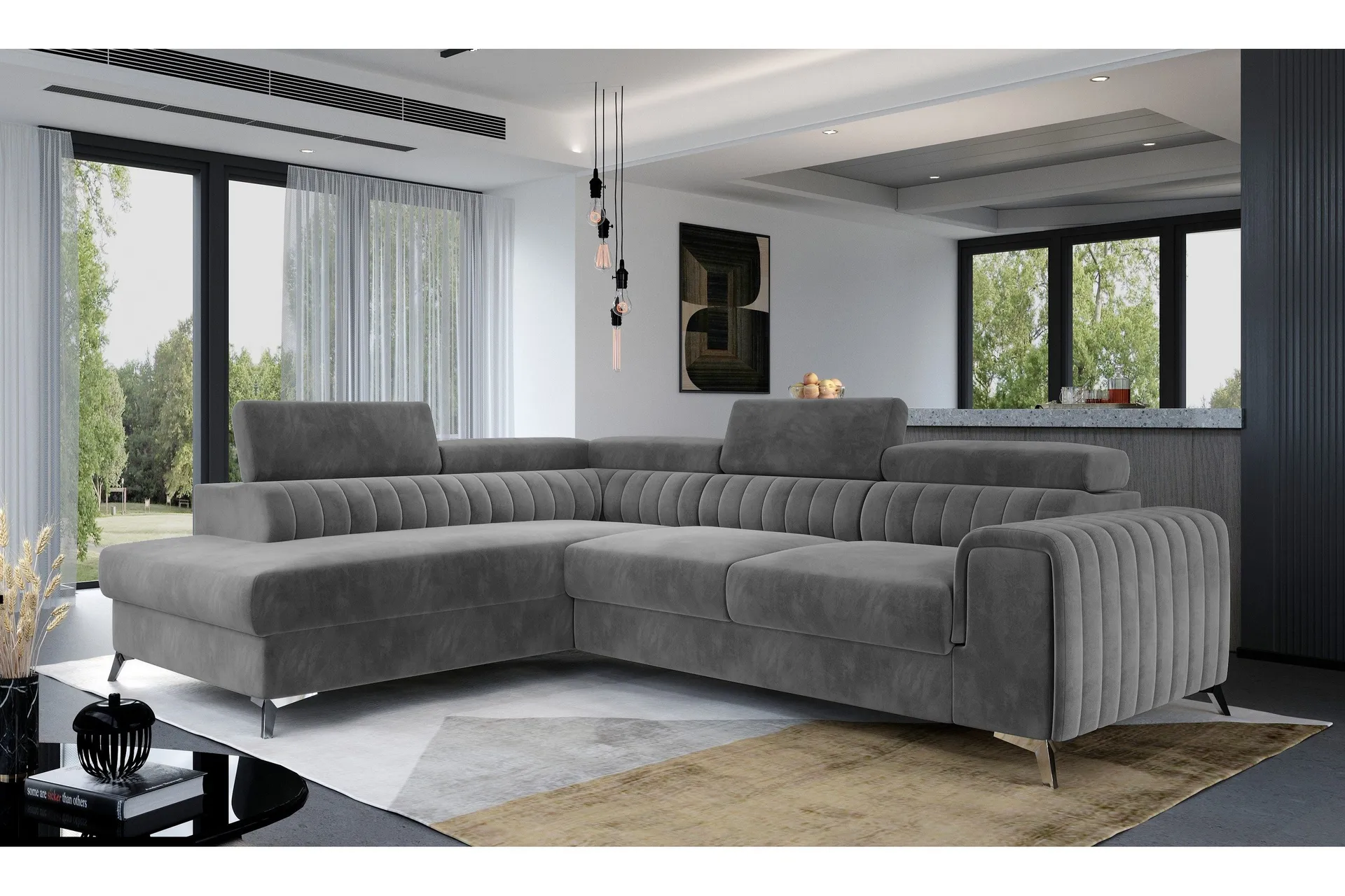 Laurece Sch&auml;slongsoffa V&auml;nster - Gr&aring;