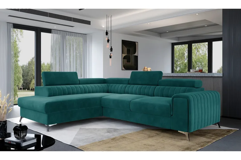 Laurece Schäslongsoffa Vänster - Turkos - Möbler - Vardagsrum - Soffor - Divansoffa & schäslong