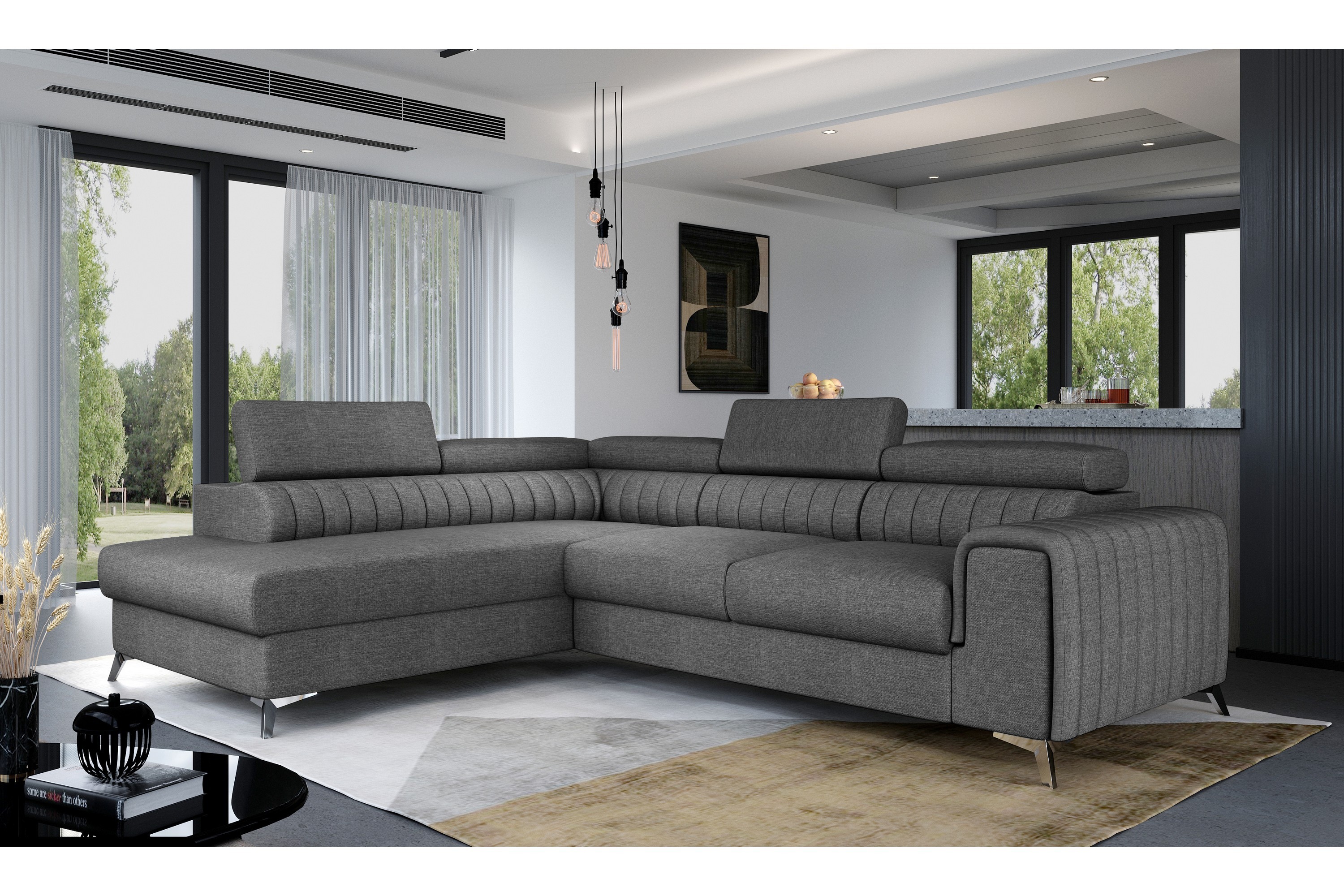 laurisa schäslongsoffa vänster grå -