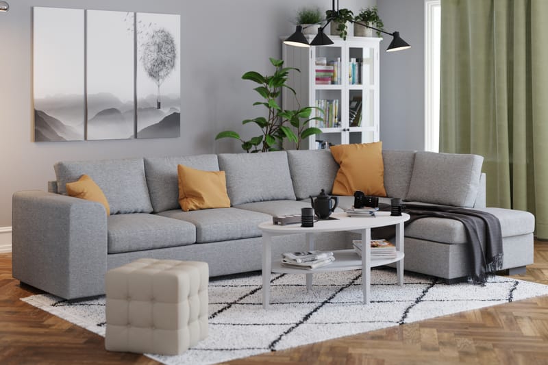 Link 4-sits Högervänd L-formad Large Schäslongsoffa i Tyg - Ljusgrå - Möbler - Vardagsrum - Soffor - Divansoffa & schäslong
