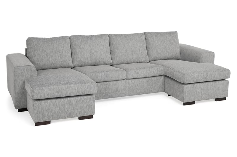 Link 4-sits U-formad Soffa med dubbeldivan i Tyg - Ljusgrå - Möbler - Vardagsrum - Soffor - Divansoffa & schäslong