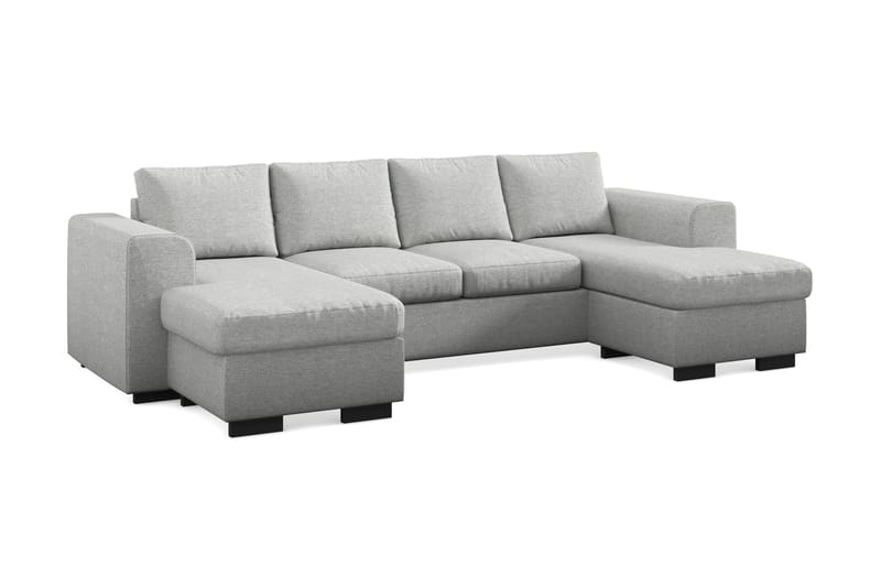Link 4-sits U-formad Soffa med dubbeldivan i Tyg - Ljusgrå - Möbler - Vardagsrum - Soffor - Divansoffa & schäslong