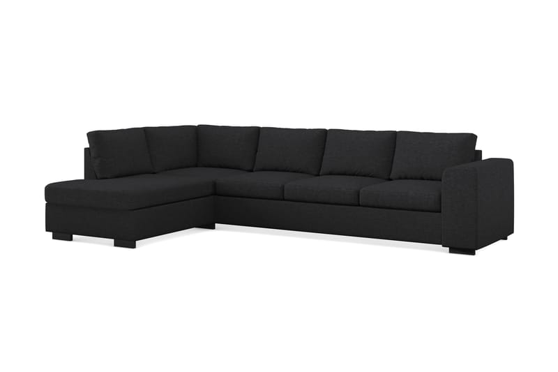Link 4-sits Vänstervänd L-formad Large Schäslongsoffa i Tyg - Svart - Möbler - Vardagsrum - Soffor - Divansoffa & schäslong