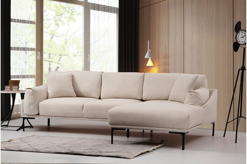 Lintley Soffa m. Divan 4-sits Cream - Divansoffa & schäslong