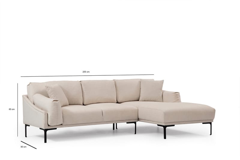 Lintley Soffa m. Divan 4-sits Cream - Divansoffa & schäslong