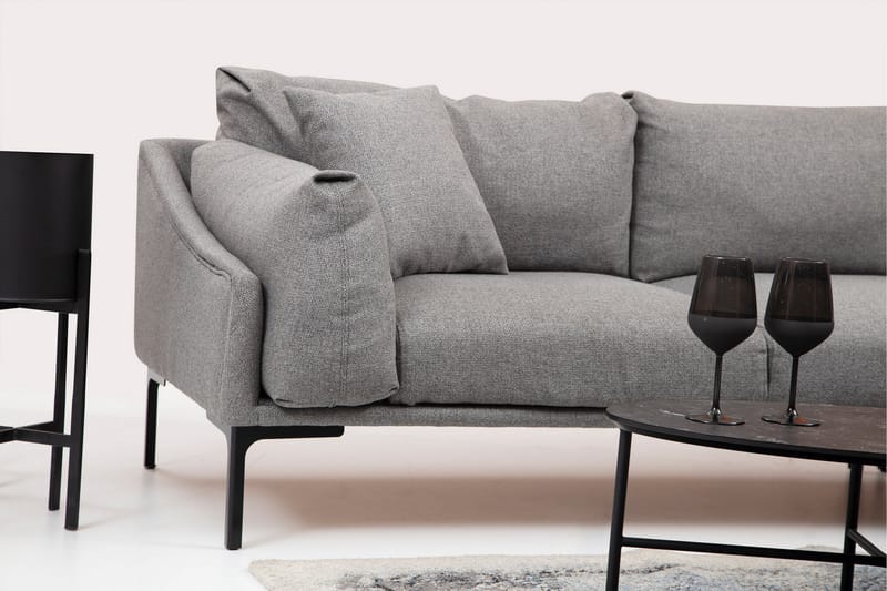 Lintley Soffa m. Divan 4-sits Grå - Möbler - Vardagsrum - Soffor - Divansoffa & schäslong