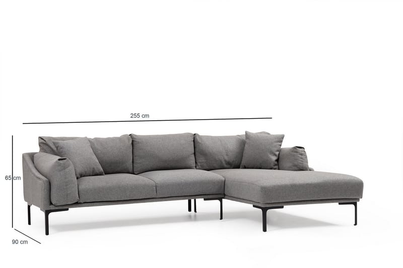 Lintley Soffa m. Divan 4-sits Grå - Möbler - Vardagsrum - Soffor - Divansoffa & schäslong