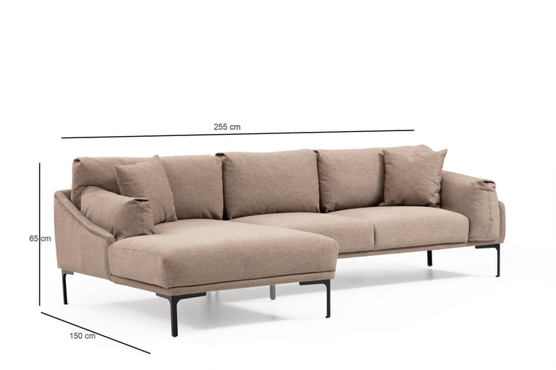 Lintley Soffa m. Divan 4-sits Mocha - Divansoffa & schäslong