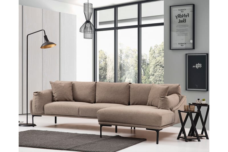 Lintley Soffa m. Divan 4-sits Mocha - Möbler - Vardagsrum - Soffor - Divansoffa & schäslong