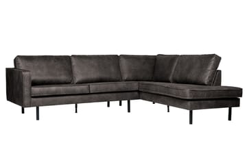 Lissbon 3-sits Höger L-formad Hörnsoffa i Konstläder - Antracit - Möbler - Vardagsrum - Soffor - Divansoffa & schäslong