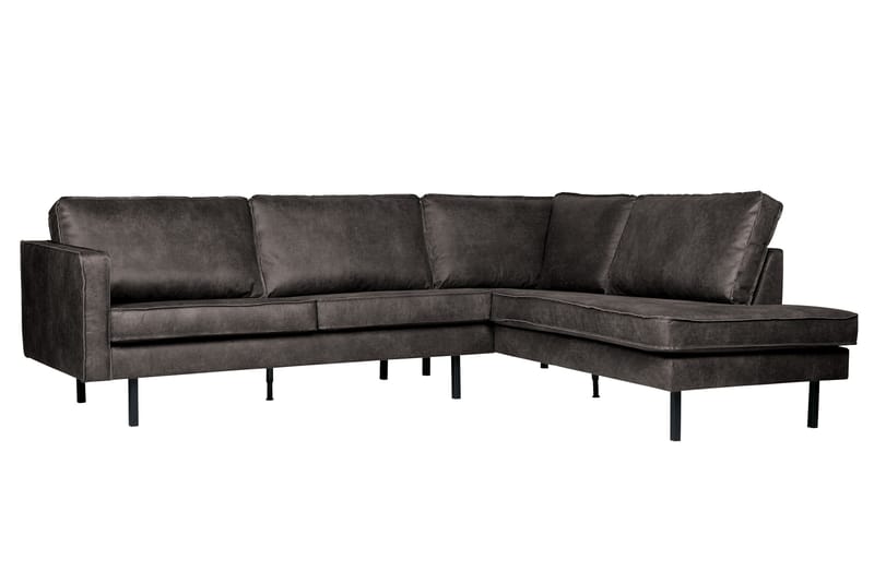 Lissbon 3-sits Höger L-formad Hörnsoffa i Konstläder - Antracit - Möbler - Vardagsrum - Soffor - Divansoffa & schäslong