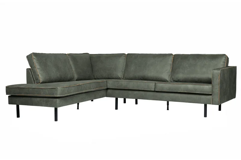 Lissbon 3-sits Vänster L-formad Hörnsoffa 266 cm i Läder - Grön - Möbler - Vardagsrum - Soffor - Divansoffa & schäslong